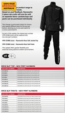 Load image into Gallery viewer, RACEWORKS BLACK RACE SUIT 2 LAYER SFI APPROVED - BOTTOMS