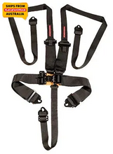 Load image into Gallery viewer, BLACK 5POINT SFI LATCH & LINK HARNESS, HANS 2-3IN BELTS, SNAP HOOK ENDS | VPR-110BK-NZRACEWORKS-Autoignite NZ