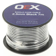 Load image into Gallery viewer, OEX 2.5mm Single Core Automotive Cable, Black - 7m Roll