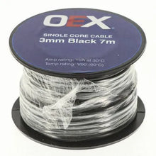 Load image into Gallery viewer, OEX 3mm Single Core Automotive Cable, Black - 7m Roll