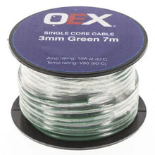 Load image into Gallery viewer, OEX 3mm Single Core Automotive Cable, Green - 7m Roll