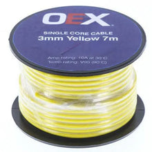 Load image into Gallery viewer, OEX 3mm Single Core Automotive Cable, Yellow - 7m Roll