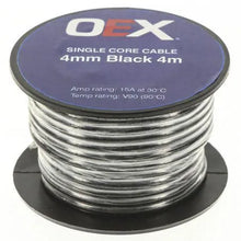 Load image into Gallery viewer, OEX 4mm Single Core Automotive Cable, Black - 4m Roll