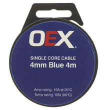 Load image into Gallery viewer, OEX 4mm Single Core Automotive Cable, Blue - 4m Roll