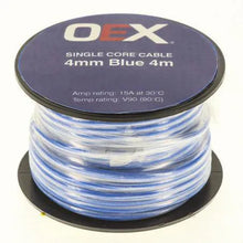 Load image into Gallery viewer, OEX 4mm Single Core Automotive Cable, Blue - 4m Roll