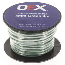 Load image into Gallery viewer, OEX 4mm Single Core Automotive Cable, Green - 4m Roll