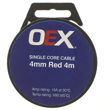 Load image into Gallery viewer, OEX 4mm Single Core Automotive Cable, Red - 4m Roll