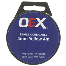 Load image into Gallery viewer, OEX 4mm Single Core Automotive Cable, Yellow - 4m Roll (NZ Ref.152)
