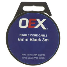 Load image into Gallery viewer, OEX 6mm Single Core Automotive Cable, Black - 3m Roll