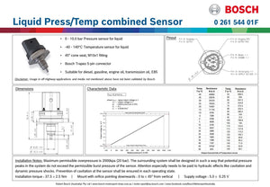 BOSCH PRESSURE & TEMPERATURE SENSOR | 0 261 544 01F