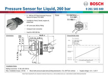 Load image into Gallery viewer, BOSCH LIQUID PRESSURE SENSOR 260 BAR| 0 261 545 040
