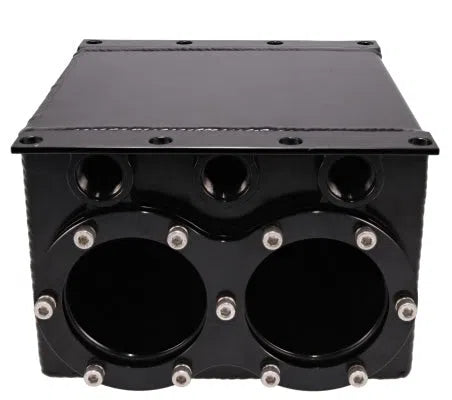2.5L TWIN UNDERCAR SURGE TANK SUITS TWIN 60MM PUMPS/HANGERS | ALY-233BK-AUTOIGNITE-Autoignite NZ
