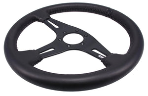350MM LEATHER STEERING WHEELS ~ FLAT-NZRACEWORKS-Autoignite NZ
