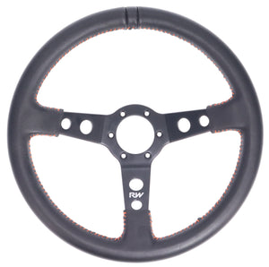 350MM SUEDE STEERING WHEELS ~ DISHED-NZRACEWORKS-Autoignite NZ