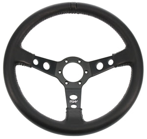 350MM SUEDE STEERING WHEELS ~ DISHED-NZRACEWORKS-Autoignite NZ