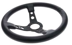 350MM SUEDE STEERING WHEELS ~ DISHED-NZRACEWORKS-Autoignite NZ