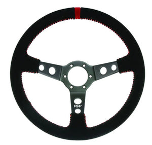 350MM SUEDE STEERING WHEELS ~ DISHED-NZRACEWORKS-Autoignite NZ