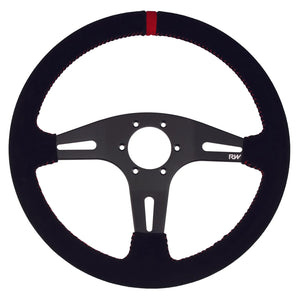 350MM SUEDE STEERING WHEELS ~ FLAT-NZRACEWORKS-Autoignite NZ