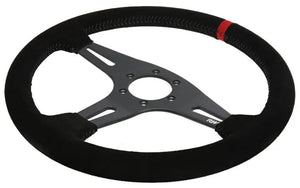 350MM SUEDE STEERING WHEELS ~ FLAT-NZRACEWORKS-Autoignite NZ