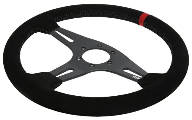 350MM SUEDE STEERING WHEELS ~ FLAT-NZRACEWORKS-Autoignite NZ