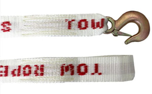 4m x 50mm Tow Rope - Forged Hook / Sewn Loop 50mm x 4m | 4000kg's-TIE DOWN-Autoignite NZ