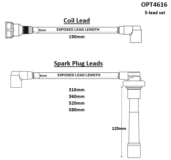 5 LEAD SET NISSAN SR18/20-AUTO AGENCIES-Autoignite NZ