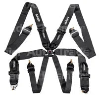 6 POINT FIA CAMLOCK HARNESS ~ BLACK | VPR-140BK-NZRACEWORKS-Autoignite NZ