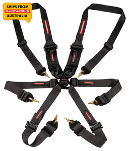 6 POINT FIA CAMLOCK HARNESS HANS (BLACK) | VPR-150BK-NZRACEWORKS-Autoignite NZ