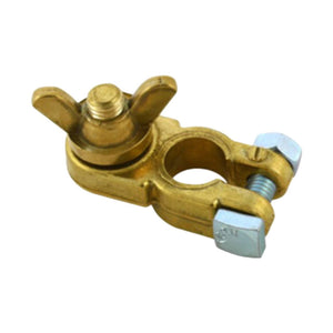 H/DUTY BATTERY TERMINAL NEG 10mm STUD BRASS W/NUT-Battery Terminal-AUTOIGNITE-Autoignite NZ