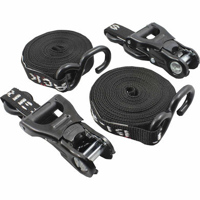 Black series Ratchet Tiedown with integrated clamp on ratchet. Twin pack | 750kg's-TIE DOWN-Autoignite NZ