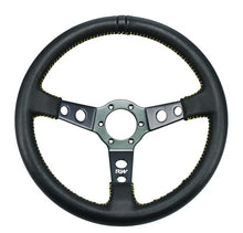 Load image into Gallery viewer, RACEWORKS LEATHER STEERING WHEEL DEEP DISH 350MM
