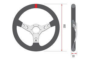 STEERING WHEEL FLAT LEATHER WITH BLUE STITCHING | VPR-194BE