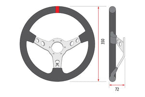 STEERING WHEEL DEEP LEATHER WITH YELLOW STITCHING | VPR-194YL