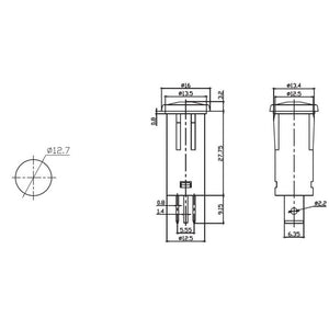 AMBER LED PILOT LAMP 24V PUSH FIT SUITS 12.5mm OPENING