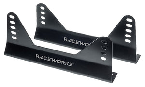 RACEWORKS 160MM BLACK MILD STEEL SEAT MOUNTS PAIR | VPR-053