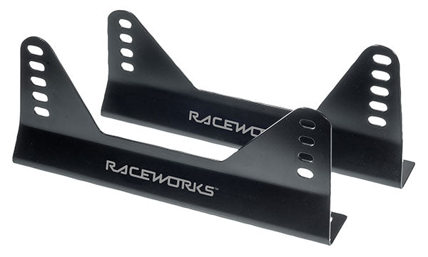 RACEWORKS 160MM BLACK MILD STEEL SEAT MOUNTS PAIR | VPR-053