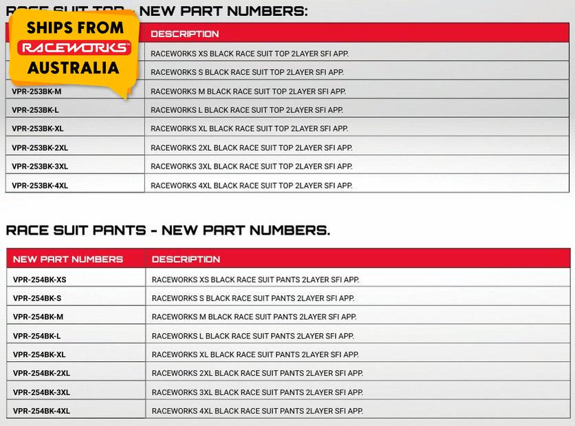 RACEWORKS BLACK RACE SUIT 2 LAYER SFI APPROVED - BOTTOMS – Autoignite NZ