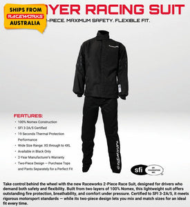 RACEWORKS BLACK RACE SUIT 2 LAYER SFI APPROVED - BOTTOMS