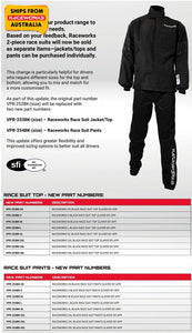 RACEWORKS BLACK RACE SUIT 2 LAYER SFI APPROVED - BOTTOMS