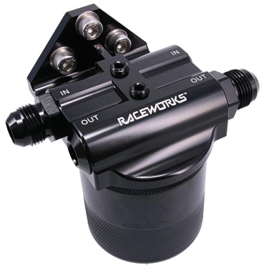 BILLET 4PORT SIDE ENTRY OIL FILTER MOUNT | ALY-153BK-NZRACEWORKS-Autoignite NZ