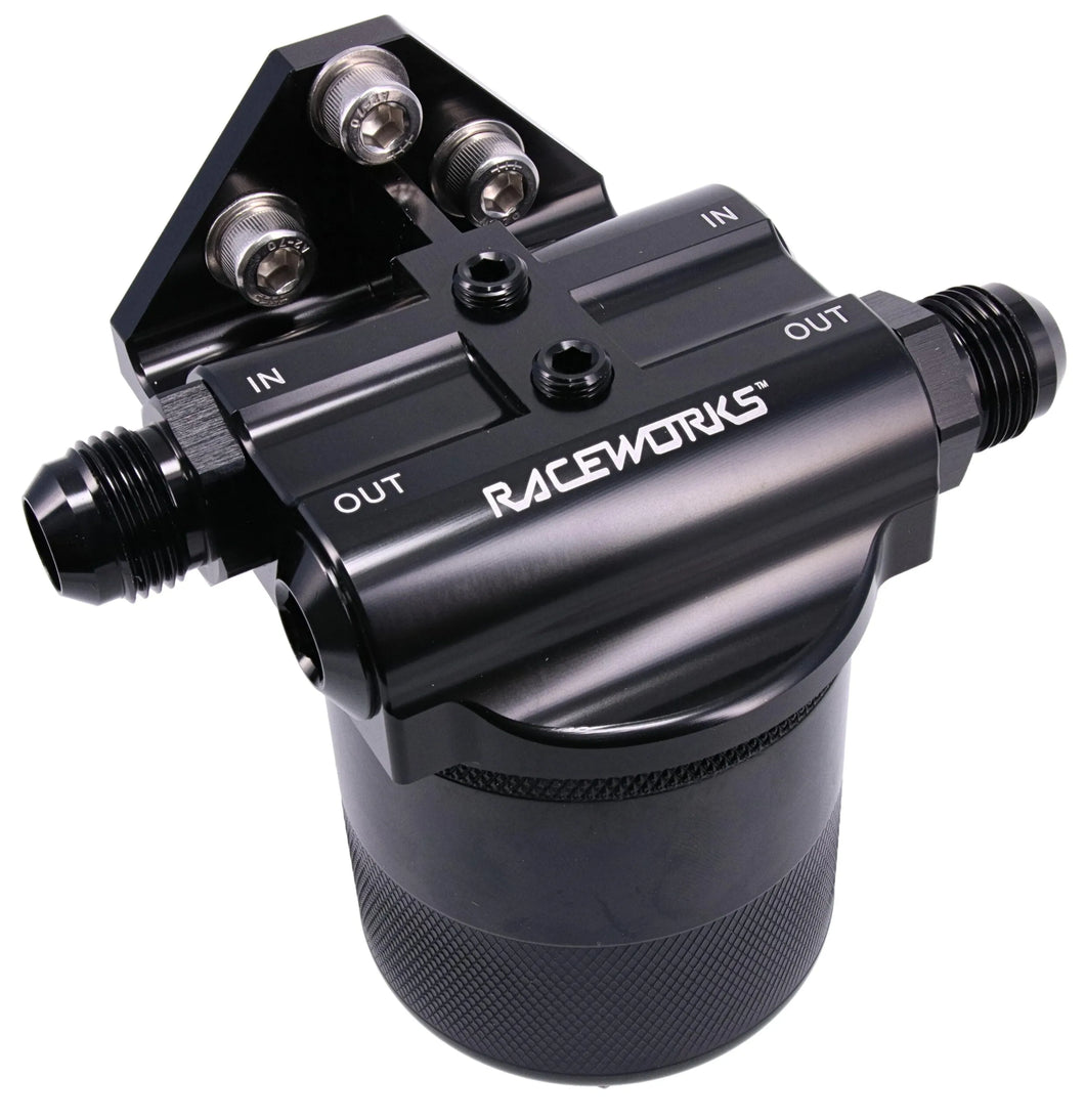 BILLET 4PORT SIDE ENTRY OIL FILTER MOUNT | ALY-153BK-NZRACEWORKS-Autoignite NZ