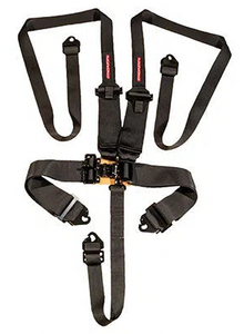 BLACK 5POINT SFI LATCH & LINK HARNESS, HANS 2-3IN BELTS, SNAP HOOK ENDS | VPR-110BK-NZRACEWORKS-Autoignite NZ