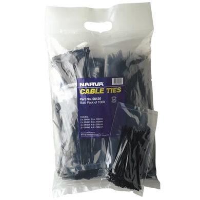 CABLE TIE BULK ASSORTED (1000) | 56430-NARVA-Autoignite NZ