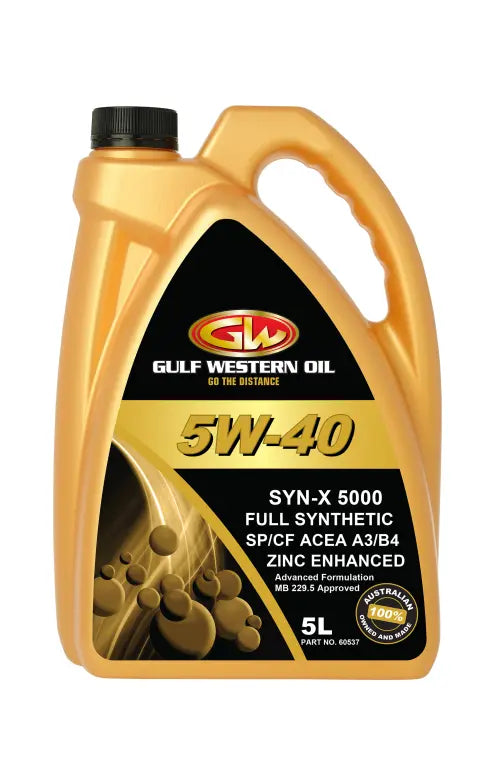 GULF WESTERN SYN-X 5000 5W-40 SN/CF FULL SYN A3/B3-GULF WESTERN-Autoignite NZ