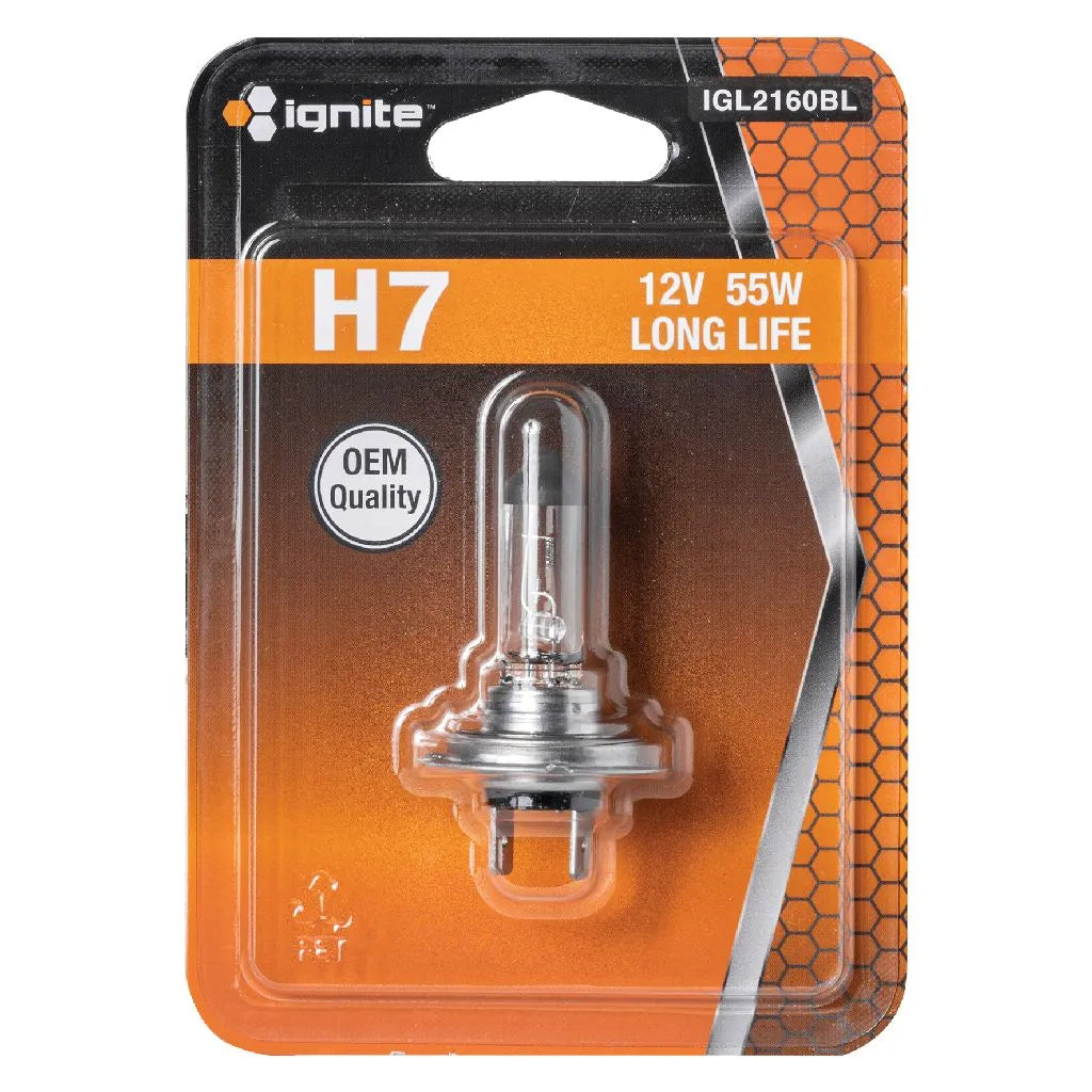 H7 HALOGEN GLOBE 12V 55W PX26D LONG LIFE | IGL2160BL-IGNITE-Autoignite NZ