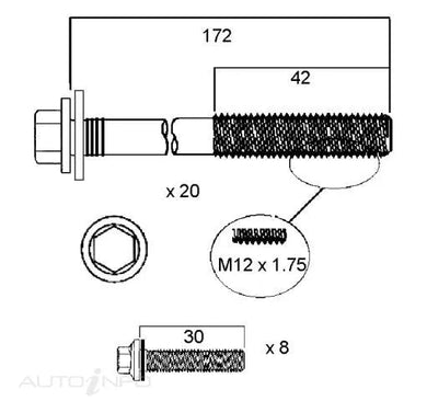 HEAD BOLT SET CHRYSLER EVA-PERMASEAL-Autoignite NZ