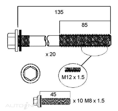 HEAD BOLT SET CHRYSLER EZB-PERMASEAL-Autoignite NZ