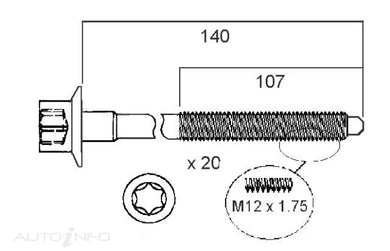 HEAD BOLT SET FORD 4000-PERMASEAL-Autoignite NZ