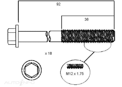 HEAD BOLT SET FORD D25 D25T-PERMASEAL-Autoignite NZ