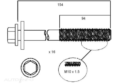 HEAD BOLT SET FORD MONDEO V6-PERMASEAL-Autoignite NZ